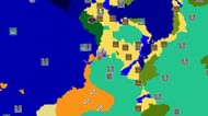 A chaotic cluster of structures awaits players directly south of this seed's spawn (Image via Chunkbase)